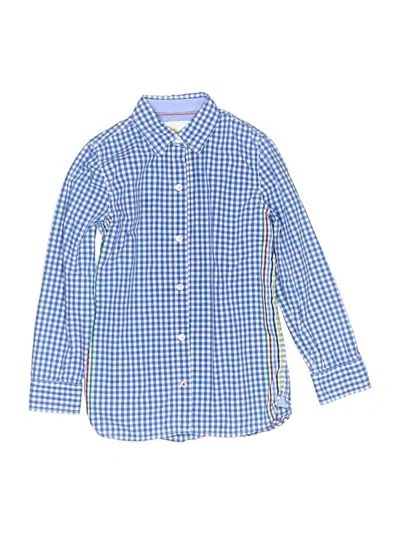 Pre-owned Boden Kids' Long Sleeve Button Down Shirt In Blue
