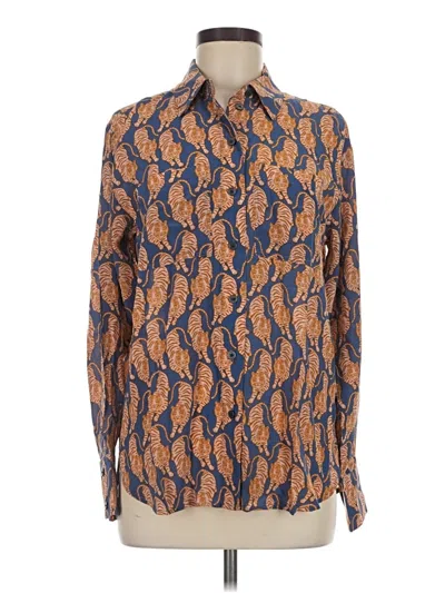 Pre-owned Boden Long Sleeve Button Down Shirt In Brown