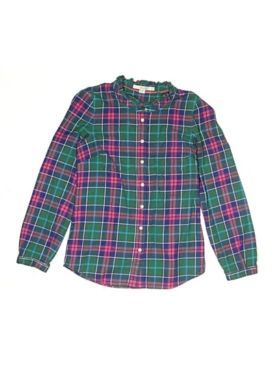 Pre-owned Boden Kids' Long Sleeve Button Down Shirt In Green