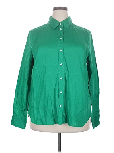 Pre-owned Boden Long Sleeve Button Down Shirt In Green
