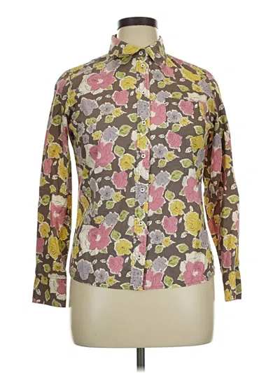 Pre-owned Boden Long Sleeve Button Down Shirt In Yellow
