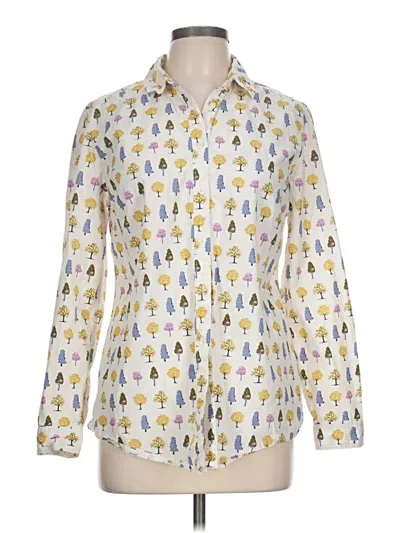 Pre-owned Boden Long Sleeve Button Down Shirt In Yellow