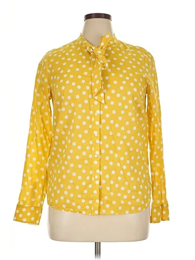 Pre-owned Boden Long Sleeve Button Down Shirt In Yellow