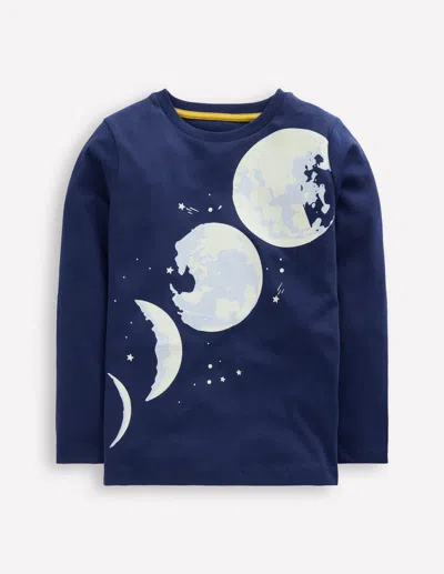 BODEN LONG SLEEVE GLOW T SHIRT COLLEGE NAVY MOON BODEN