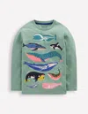 Boden Long Sleeve Glow T-shirt-eucalyptus Whales Male