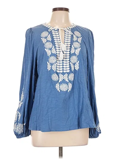 Pre-owned Boden Long Sleeve Henley Shirt In Blue