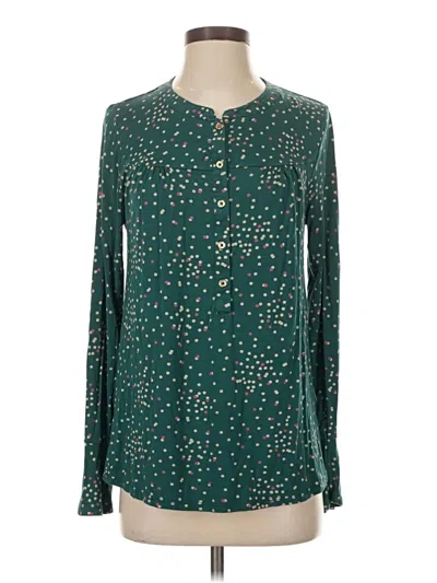 Pre-owned Boden Long Sleeve Henley Shirt In Green