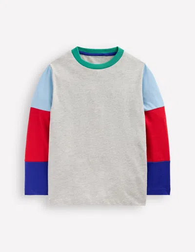 BODEN LONG SLEEVE HOTCHPOTCH T-SHIRT-GREY MALE BODEN