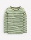 Boden Langärmeliges Oberteil Mit Pointelle-muster-safarigrün Streifen In Green