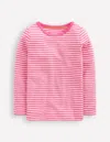 Boden Langärmeliges Oberteil Mit Pointelle-muster-sorbetrosa Streifen In Pattern