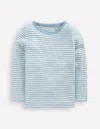 Boden Langärmeliges Oberteil Mit Pointelle-muster-vintageblau Streifen In Multi