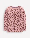 Boden Langärmeliges Oberteil Mit Pointelle-muster-vintage-rosa Leopardenmuster In Multi