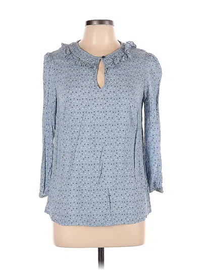 Pre-owned Boden Kids' Long Sleeve Polo Shirt In Blue