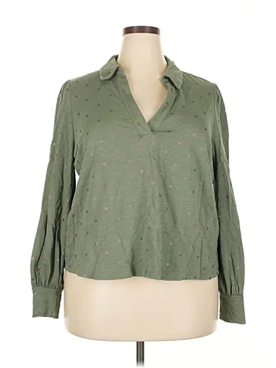 Pre-owned Boden Long Sleeve Polo Shirt In Green