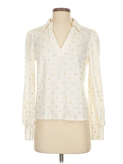 Pre-owned Boden Long Sleeve Polo Shirt In White