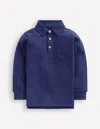 Boden Langärmliges Poloshirt Aus Flammgarn-schuluniform-marineblau In Blue