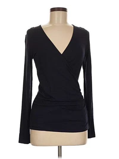 Pre-owned Boden Long Sleeve Top Black Plunge Neckline Tops