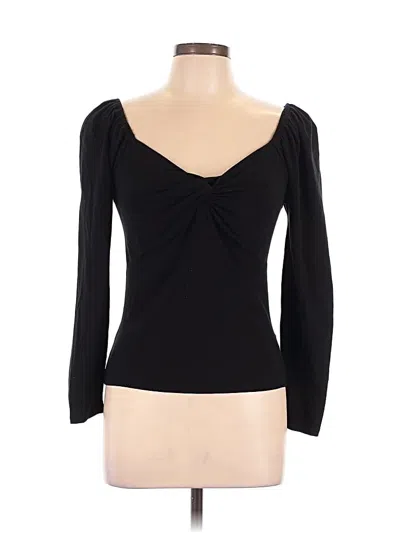 Pre-owned Boden Long Sleeve Top Black Sweetheart Neckline Tops