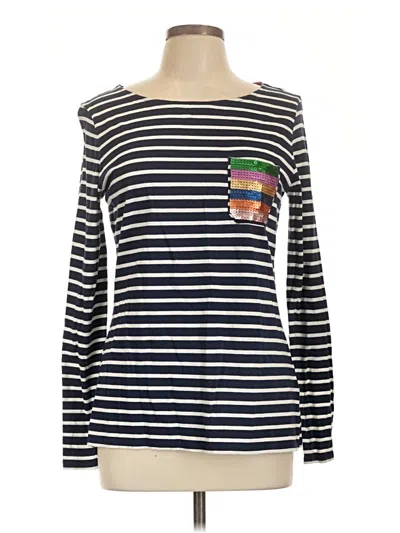 Pre-owned Boden Long Sleeve Top Blue Boatneck Tops