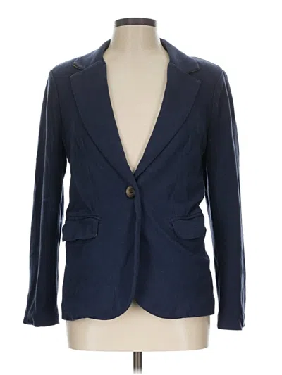 Pre-owned Boden Long Sleeve Top Blue Plunge Neckline Tops