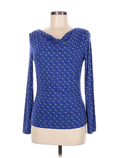 Pre-owned Boden Long Sleeve Top Blue Sweetheart Neckline Tops