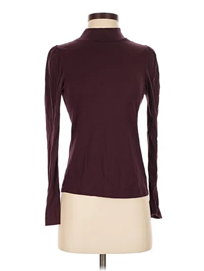 Pre-owned Boden Long Sleeve Top Burgundy Turtleneck Tops
