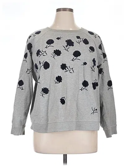 Pre-owned Boden Long Sleeve Top Gray Crew Neck Tops