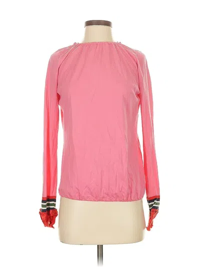 Pre-owned Boden Long Sleeve Top Pink Mock Neckline Tops