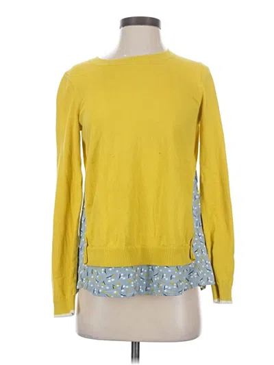 Pre-owned Boden Long Sleeve Top Yellow Crew Neck Tops
