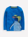 Boden Longsleeve Superstitch T Shirt Directoire Blue Penguin  In Blue