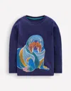 Boden Longsleeve Superstitch T Shirt Medieval Blue Walrus  In Multi