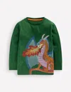 Boden Langarmshirt Mit Superstitch-design-schattiges Grün Drache In Green