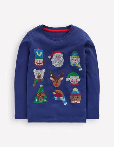 Boden Kids' Longsleeve Superstitch T Shirt Twilight Christmas Characters  In Multi