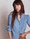 Boden Lorna Denim Top-light Authentic Female  In Blue