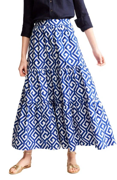 Boden Lorna Tiered Maxi Skirt In Surf The Web Maze