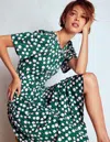 Boden Louisa Jersey Midi Dress Rich Emerald, Floweret Vine  In Green