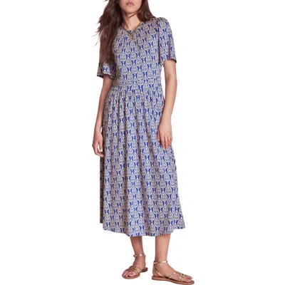 Boden Louisa Print Jersey Midi Dress In Blue
