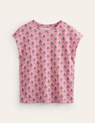 Boden Louisa Printed Slub T-shirt Cashmere Rose, Passion Geo Women  In Pink