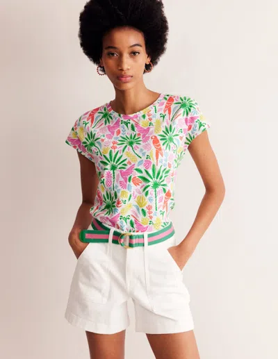 Boden Louisa Printed Slub T-shirt-multi, Tropical Paradise Female