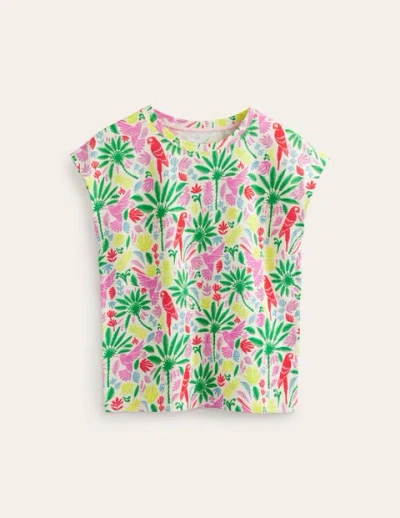 Boden Louisa Printed Slub T-shirt Multi, Tropical Paradise Women  In Green
