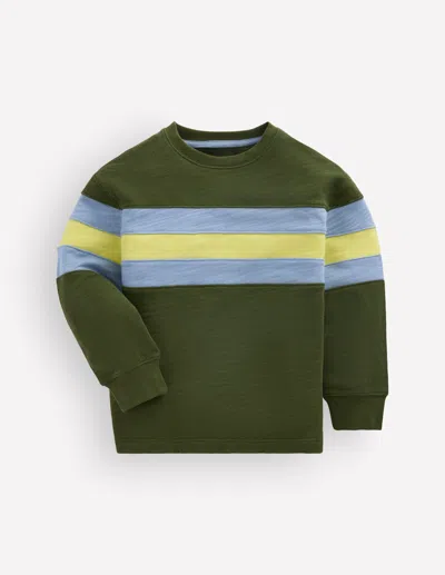 Boden Kids' Lässiges, Mittelschweres Langarmshirt In Grün | Grösse 98 In Green