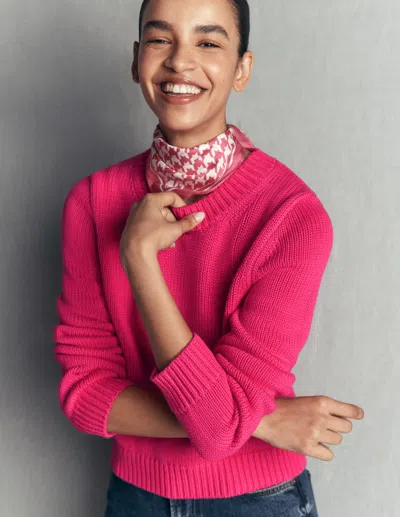 Boden Lucy Grob Gestrickter Baumwollpullover In Rosa | Grösse Xs In Pink