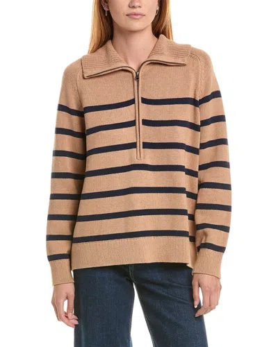 Boden Lucy Half Zip Jumper In Brown