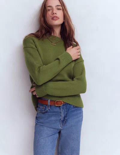 Boden Lucy Oversized Cotton Jumper Promenade Green