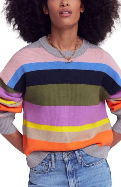 Boden Lucy Relaxed Stripe Cotton Sweater In Multi