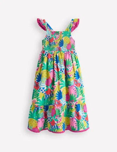 Boden Kids' Luella Frill Maxi Sundressmulti Tropical Fruit Girls  In Multi