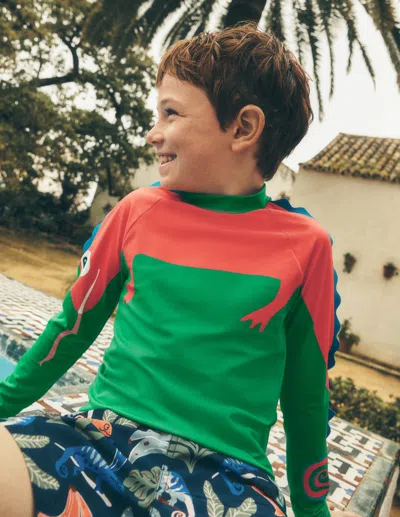 Boden Kids' Lustiges Badeshirt Mit Sonnenschutz In Grün | Grösse 152 In Multi