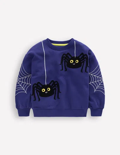 Boden Kids' Lustiges Sweatshirt-steuerbordblau Spinne In Blue