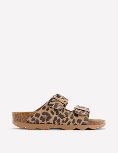 Boden Lyla Printed Buckle Sliders Leopard  In Animal Print