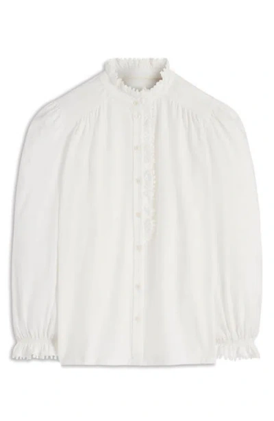 Boden Maddie Lace Detail Shirt In White